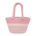 Women's Handle Bags Pink Tweed Hand-held Cotton Thread Woven Bag, Fresh And Light Hand-carried Women's Bag, Vacation Beach Bag, Storage Bag_viptrois.com