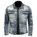 Men's Clothes Denim Jacket Embroidered Denim Biker Jacket_viptrois.com
