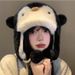 Cue Penguin Plush Children in Auumn Winer, Thick Warm Proecion Ears, Lei Feng for Small Face, Cycling and Skiing_viptrois.com