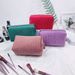Makeup Tools & Accessories New Quilted Striped Velvet Cosmetic Bag Portable Hand Held Small Square Bag Simple Travel Storage Cosmetic Bag_viptrois.com