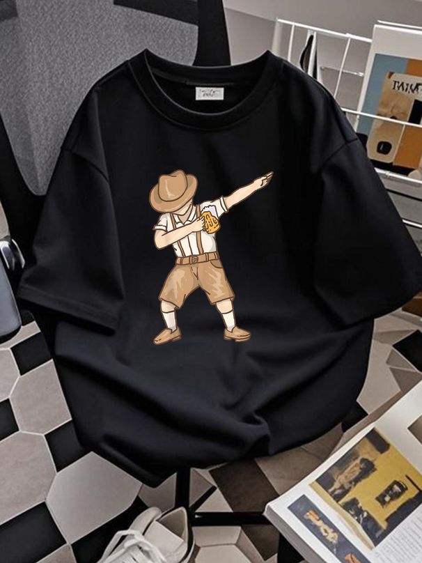 Cool Dabbing Ger Man With Beer Mug Shirt Oktoberfest Unisex T-shirt Top For Everyday Wear Versatile Stretched Summer Casual Fashion Soft_viptrois.com