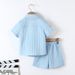 Mother & Kids Children's Clothing Children's Suits Boys' New Short Sleeved Front Button Shirt Elastic Shorts Two Piece Suit Cross Border Supply_viptrois.com