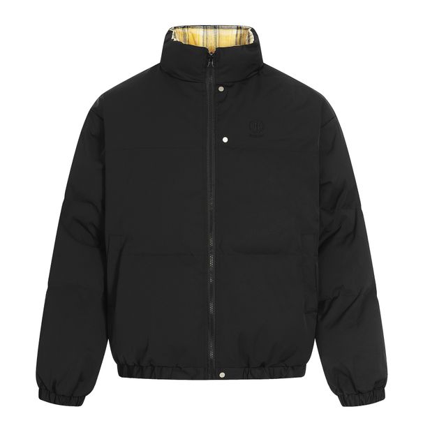 American Style Black Reversible For Men 25 Winter Coat Trendy Brand High-End Cleanfit Stand Collar Cotton Jacket_viptrois.com