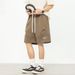Men's Clothing Split Three Dimensional Pleated Casual Shorts Retro Texture Loose Letter Embroidered Sports Shorts_viptrois.com
