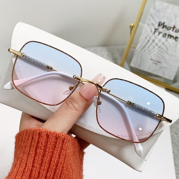 Women's Sunglasses Square Frame With Accessories, Glitter, INS Style, Fashion, High End Sense, Same Style Sunglasses For Men And Women_viptrois.com
