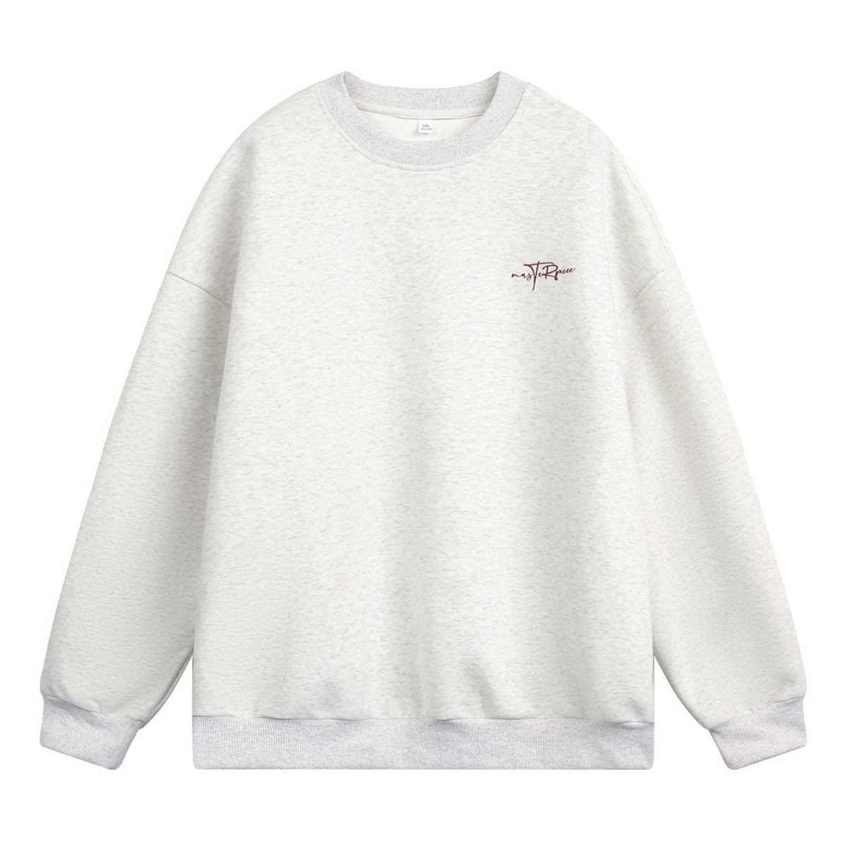 Nordmann 380g Heavyweight Textured Crew Neck Sweatshirt For Men, Autumn New Color-Block Letter Print Trendy Loose Pullover Jacket_viptrois.com