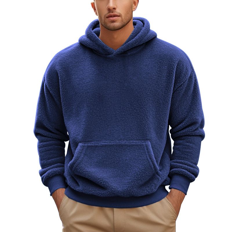 Men’s Fleece-Lined Hooded Sweatshirt – Winter-Ready Pullover With Cozy Double-Layer Fabric (Gray/Black/Khaki/Navy/Blue/Brown)_viptrois.com