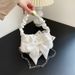 Retro Mini Handbag With Bow - Vintage Style Crossbody Purse For Women, Small PU Shoulder Bag, Fashionable Cute Clutch For Daily Outfits_viptrois.com