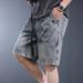 Men's Clothing Denim Shorts Men's Summer Washed Distressed Retro Shorts Loose Trendy Workwear Mid Length Pants_viptrois.com