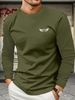 Men's Long Sleeved Round Neck Black T-shirt Top Loose 100 Cotton_viptrois.com