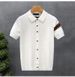Men's Clothing New High End Light Luxury Knitted Short Sleeved T Shirt Men's Shirt Handsome Slim Fit All Match Shirt Lapel_viptrois.com