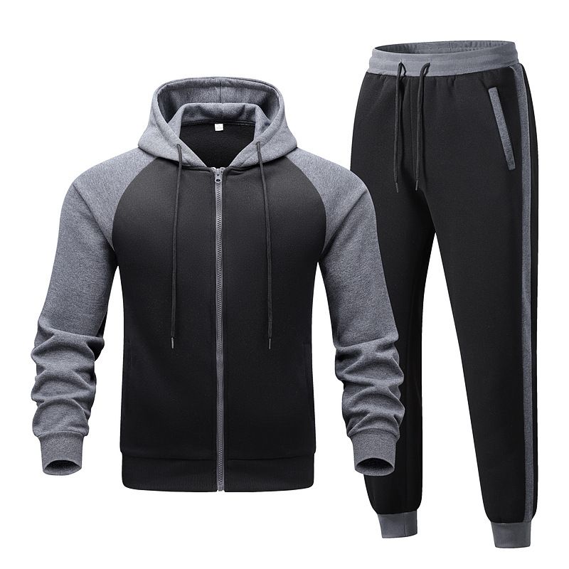 New Coat Autumn And Winter Men's Color Matching Fashion Raglan Sleeve Sweatshirt Men's Casual Sports Top_viptrois.com