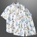 Short Sleeve Floral Shirt Hainan Island Beachwear Sanya Hawaiian Sports Fitness Thailand Men Couple Summer Thin Style_viptrois.com