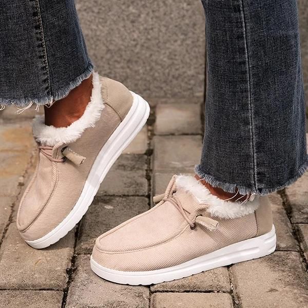 New thick soled snow boots for women plus fleece thickened woolen warm large size stitched cotton shoes_viptrois.com