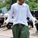 Men's Clothing Autumn New Henry Collar T Shirt Casual Solid Color Long Sleeve Loose Tops_viptrois.com