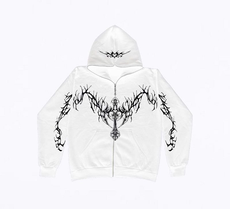 European And American Autumn And Winter New Hoodie Print Gothic Streetwear Fashion Punk Sports Y2k Hooded Sweatshirt Trend_viptrois.com