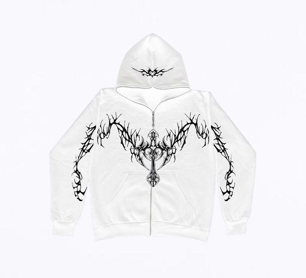European And American Autumn And Winter New Hoodie Print Gothic Streetwear Fashion Punk Sports Y2k Hooded Sweatshirt Trend_viptrois.com