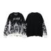 Andre Skull Jacquard Sweater – Oversized Unisex Crewneck Knit, Trendy Couple’s Pullover, 100% Polyester, Gothic Streetwear For Men & Women_viptrois.com