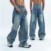 National Trend American Style Summer Loose Wide-Leg Jeans Unisex Hip-Hop Straight High Street_viptrois.com