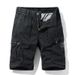 Summer Cargo Short Men Casual Loose Knee Length Elastic Waist Drawstring Mens Shorts Cotton Breathable Men Clothing Many Pockets_viptrois.com