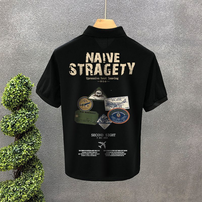 2025d Trendy Youth Brand Short Sleeve Polo Shirt Business Top Summer New Men's Turn-down Collar Stylish Korean T-shirt_viptrois.com