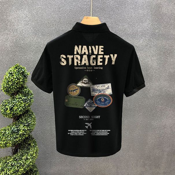 2025d Trendy Youth Brand Short Sleeve Polo Shirt Business Top Summer New Men's Turn-down Collar Stylish Korean T-shirt_viptrois.com