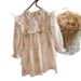 Mother & Kids French flower fungus lace stand collar girl dress 2024 autumn children's clothing long sleeve children's princess dress pure cotton_viptrois.com