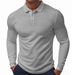 Men's Breathable Waffle Polo Shirt – Quick-Dry Long-Sleeve Golf & Casual Tee For Spring & Autumn_viptrois.com