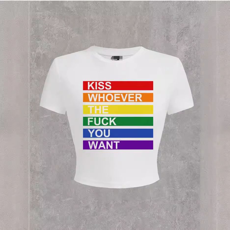 2024 European And American Cross Border New Products Cross Border Navel T Shirt Printed Short Sleeves_viptrois.com