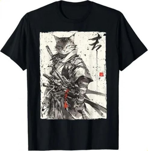 T-shirtt-shirtsamurai 2026 Warrior Ukiyo Ink Artwork Cat Samu Dad Gift T-sh_viptrois.com