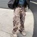 Men's Clothing Men's And Women's Full Version Of Tree Branch Camouflage Trousers Unisex High Street Straight Leg Distressed Faded Jeans Trend_viptrois.com
