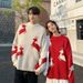Nordmann Elk Christmas Couple Outfit Autumn Trendy Top Design Winter New Year Red Sweater Men_viptrois.com