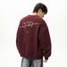 Nordmann 380g Heavyweight Textured Crew Neck Sweatshirt For Men, Autumn New Color-Block Letter Print Trendy Loose Pullover Jacket_viptrois.com