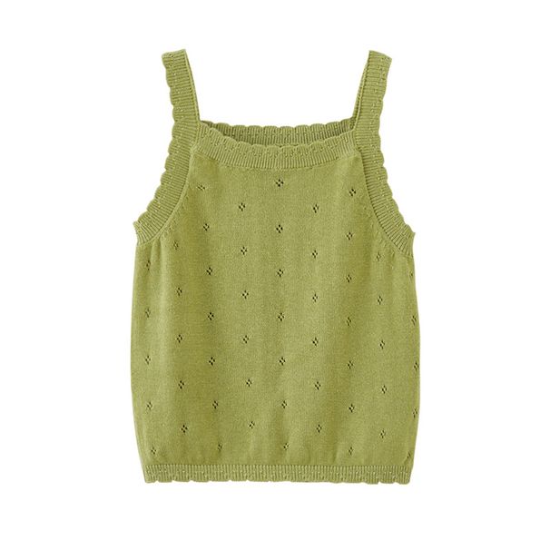 Girls' Lace Cotton Tank Top – Breathable Summer Layering Piece (80-120cm, 4 Colors + Bow Options)_viptrois.com