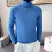Winter men's high neck sweater with slim fit and thick bottom line, youth's solid color versatile knitted sweater for men_viptrois.com