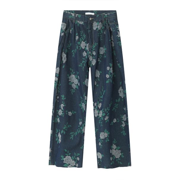 Men's Clothing | Summer New Arrivals Casual Personality Retro Printed Tie Dye Loose Denim Pants_viptrois.com