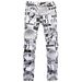 Men's Clothing supply of men's personalized printed men's jeans painted casual slim trendy nightclub singer trousers_viptrois.com