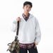 Unisex Contrast Panel Hoodie – Oversized Checkered Pullover With Layered Collar Design, Streetwear Essential For Couples & Individuals_viptrois.com