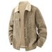 2025 Winter Velvet Warm Lamb Wool Jacket Retro Trend Lapel Cotton Clothes Men_viptrois.com
