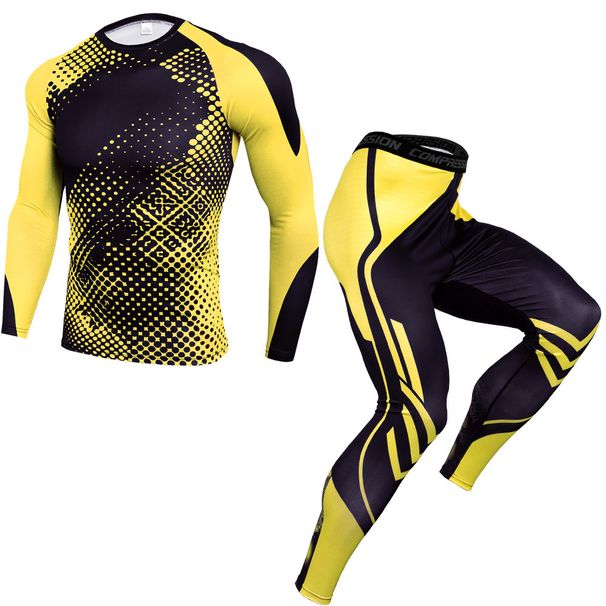 Men's Clothing tights sports quick-drying fitness training suits stretch outdoor leisure running training suits_viptrois.com