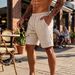 Men's Clothing Men's Summer Shorts Style Knitted Drawstring Solid Color Casual Five-Point For Formal & Casual_viptrois.com