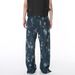 Men's Clothing | Summer New Arrivals Casual Personality Retro Printed Tie Dye Loose Denim Pants_viptrois.com
