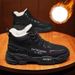 Men's Winter Work Boots High Top Casual Shoes With Fleece Lining, Waterproof Anti-Slip Rubber Sole For Outdoor Snow Hiking_viptrois.com