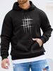 Men's Autumn And Winter Casual Fashionable Loose Hooded Sweatshirt With Simple Pattern Printed Warm Long Sleeved Pullover_viptrois.com
