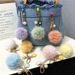 Bag Charm Small Fresh Flower Pompom Car Keychain Colorful Candy Ball Pearl Bag Pendant Earphone Bag Pendant Accessories_viptrois.com