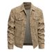 Men's Clothing Men's Corduroy Jacket With Lapel Collar, Fashionable Casual Coat For Spring & Autumn, Plus Size M-8XL, Trendy Hong Kong Style_viptrois.com