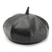 Women's Spring And Autumn Trendy Personality Solid Color Leather Artist Hat Outdoor Travel Street Sunshade Warm Beret_viptrois.com