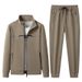 Men's Stand Collar Cardigan Set - Breathable Two-Piece Sportswear | Business Casual Suit_viptrois.com
