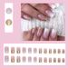 Nails Art Mid-length Fashion Ins Style False Nail Pearlescent Gold Powder Atmospheric Luxury Dressing Manicure Finished Products_viptrois.com