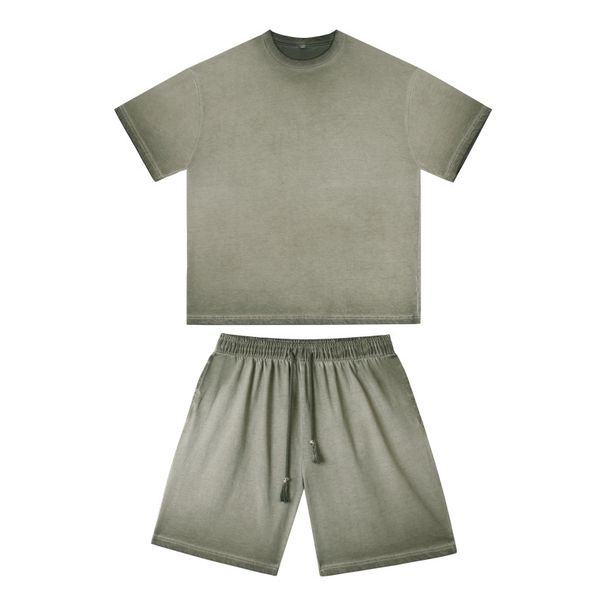 Men's Clothing Trendy Short Sleeved T Shirt Summer Suit Boys Handsome One Set With Fashionable Jeans Two Piece Suit_viptrois.com